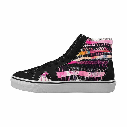 MEN'S Zebra Stripe Burst High Top Canvas Vivid Sneakers