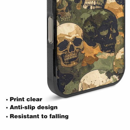 iPhone 16 Pro Max Case — Military Camo Texture Combined With Distressed, Personalized Phone Case