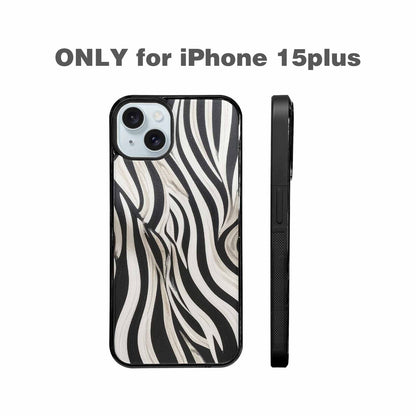 iPhone 15 Plus Case — Modern Zebra Stripe, Custom Print Case Cover