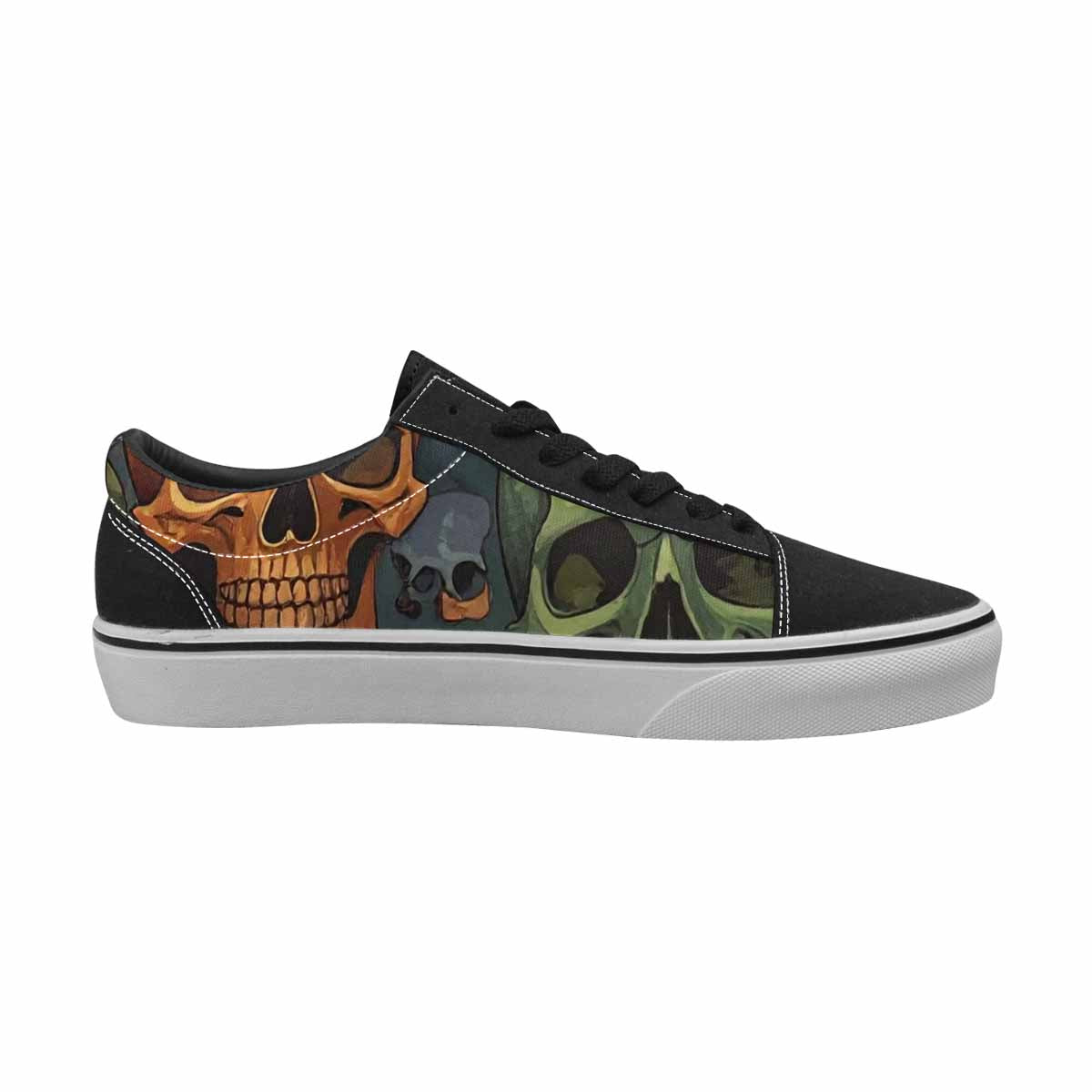WOMEN'S Skulls  Camo Skulls Lace-Up Canvas Vivid Sneakers
