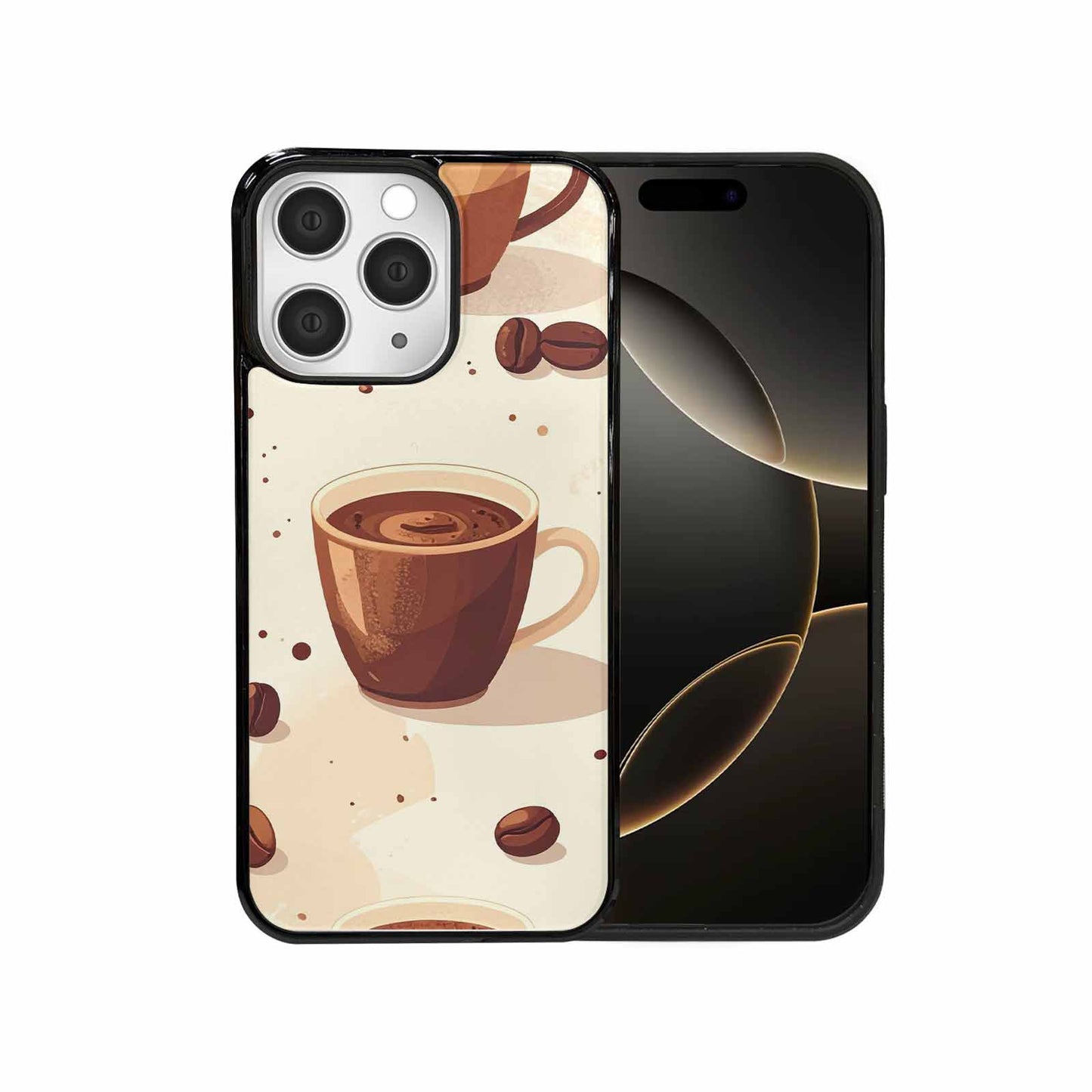 iPhone 15 Pro Max Case — Coffee Cup And Bean Pattern Seamless, Original Design Phone Case
