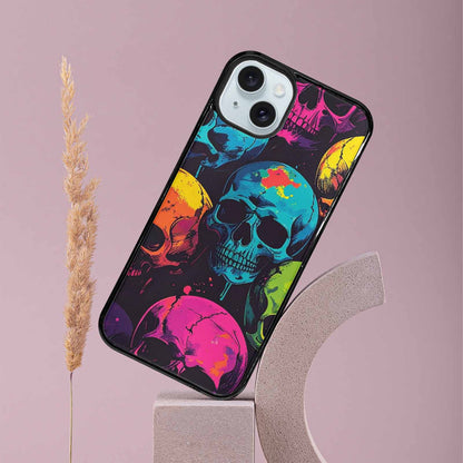 iPhone 15 Plus Case — 1000s Of Skulls Digital Camo Drip, Customized Protective Case