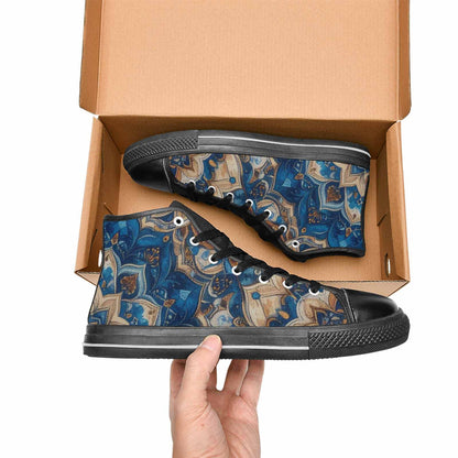WOMEN'S Mandala High Top Canvas Neon Fantasy Sneakers