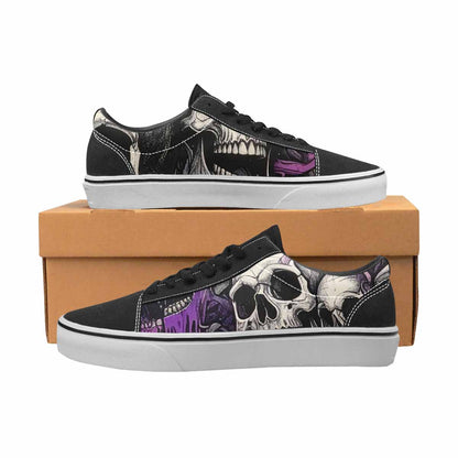 WOMEN'S Rainbow From Skull S Lace-Up Canvas Cottagecore Custom Sneakers