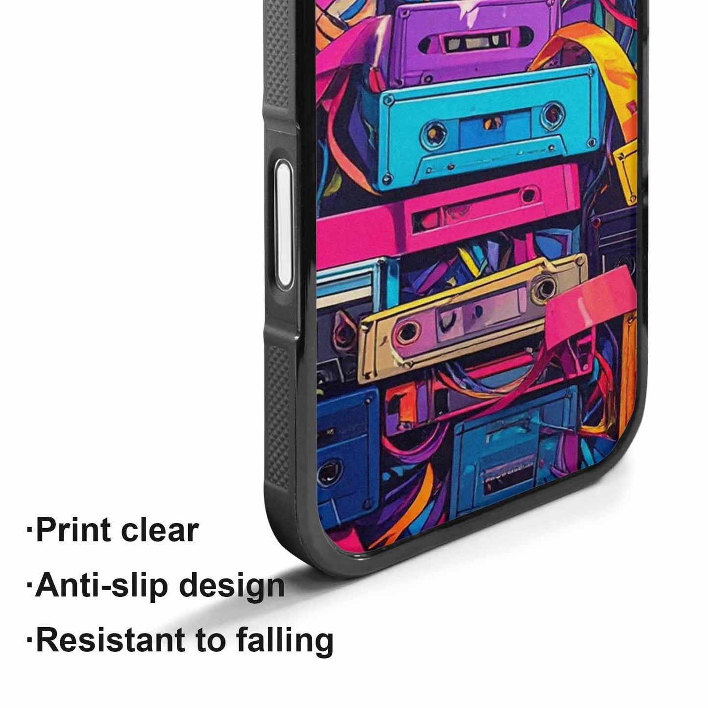 iPhone 17 Case — Retro Cassette Tape Pattern Retro Vintage, Custom Print Case Cover