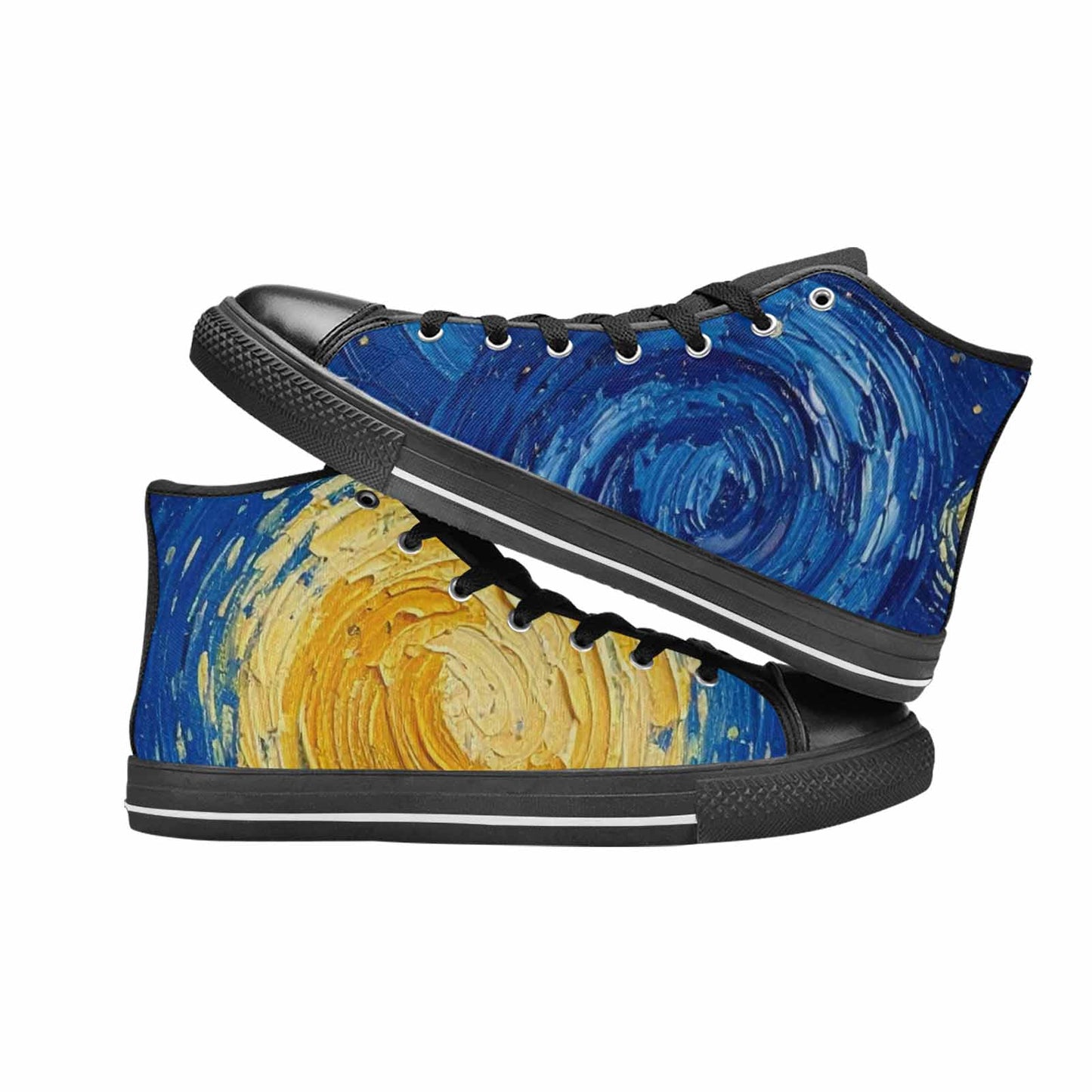 WOMEN'S Starry Night Galaxy High Top Canvas Grunge Custom Shoes
