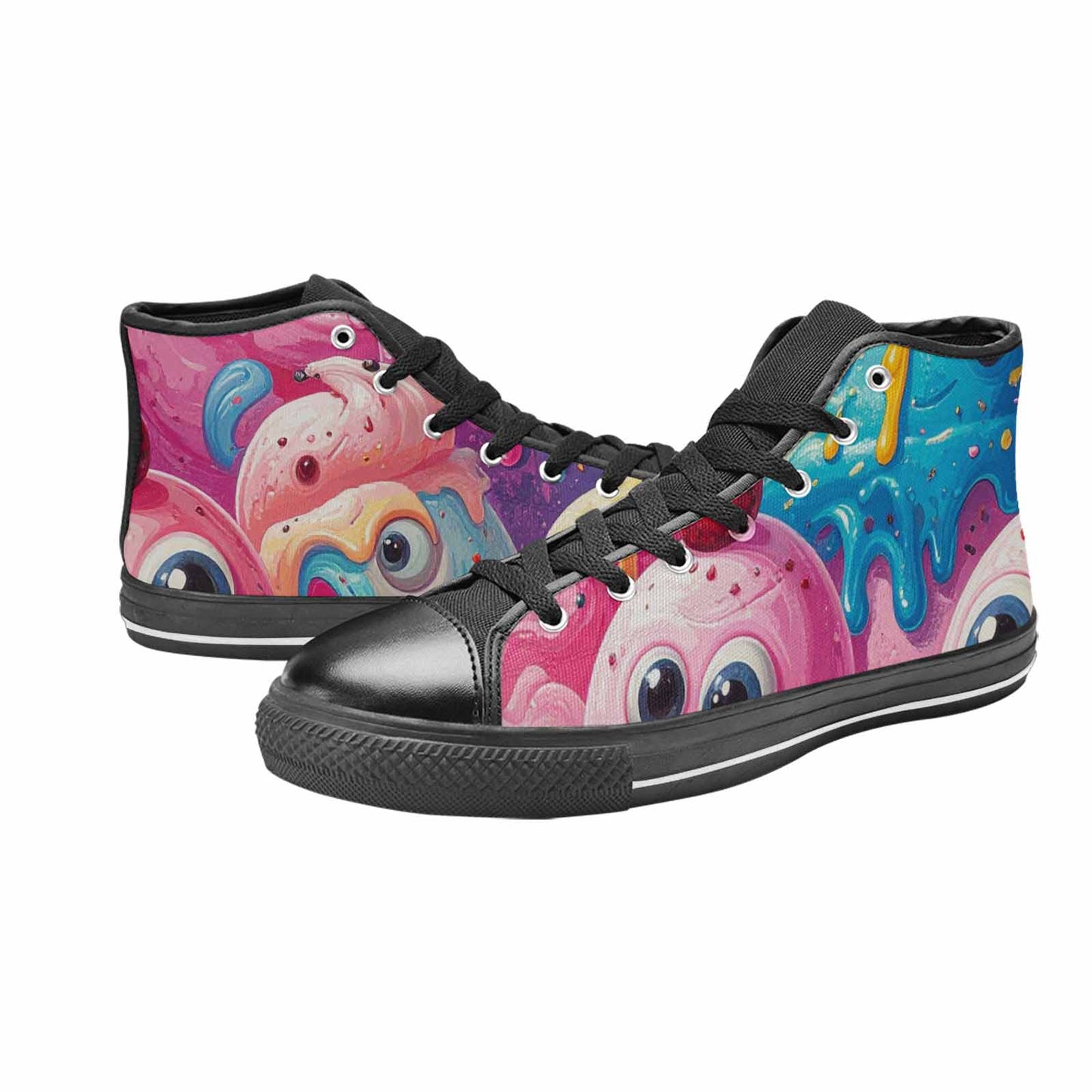 MEN'S Melting Icecream Monster Cherry High Top Canvas Dreamcore Sneakers