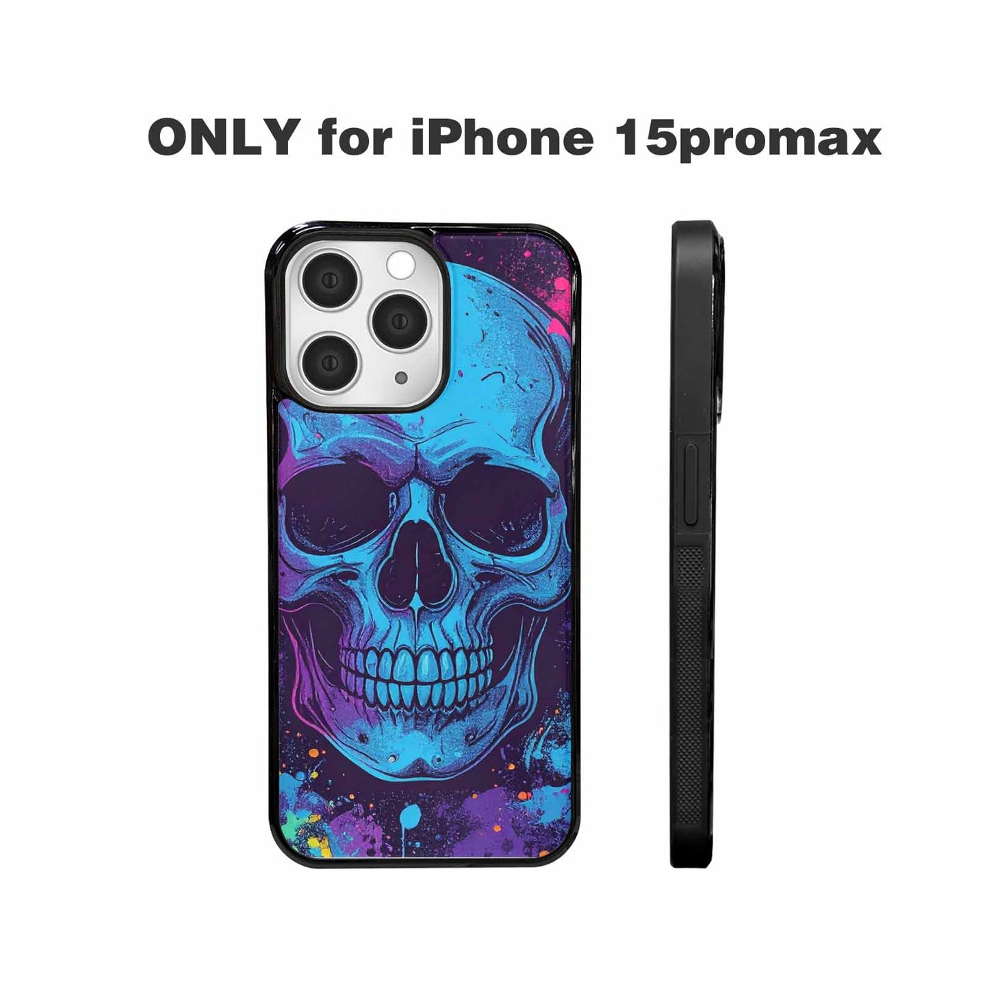 iPhone 15 Pro Max Case — Skulls Splatter Comic, Custom Made Phone Cover