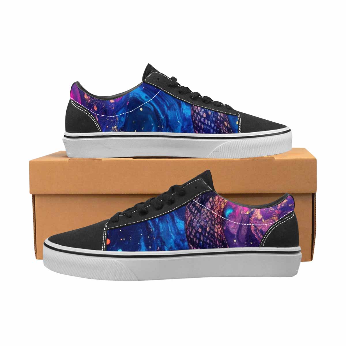 WOMEN'S Galaxy Snake Print Canvas Lace-Up Aesthetic Shoes