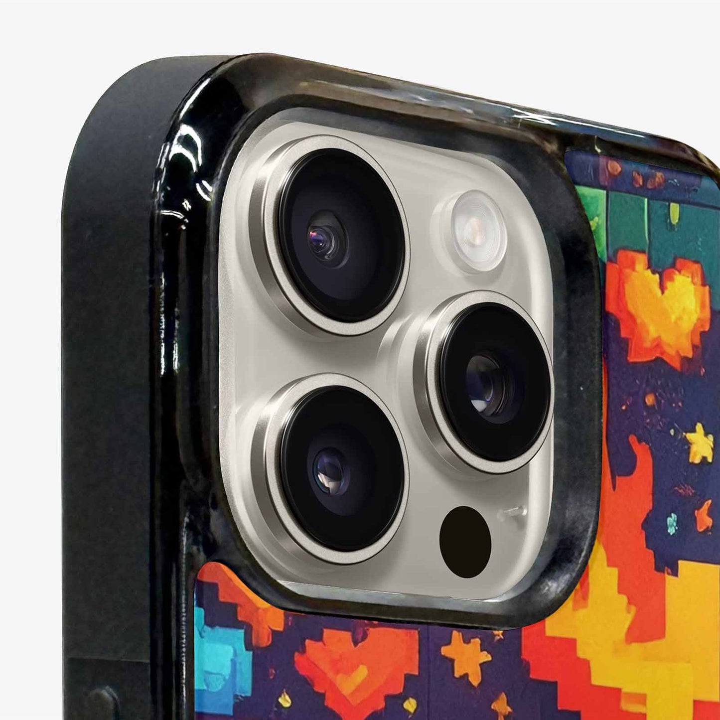 iPhone 16 Pro Case — Pixel Art 8 Bit Burst Pattern, Custom Printed Phone Case