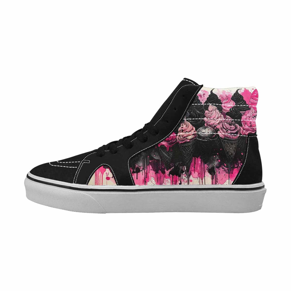 MEN'S Ice Cream Motif High Top Canvas Vivid Sneakers