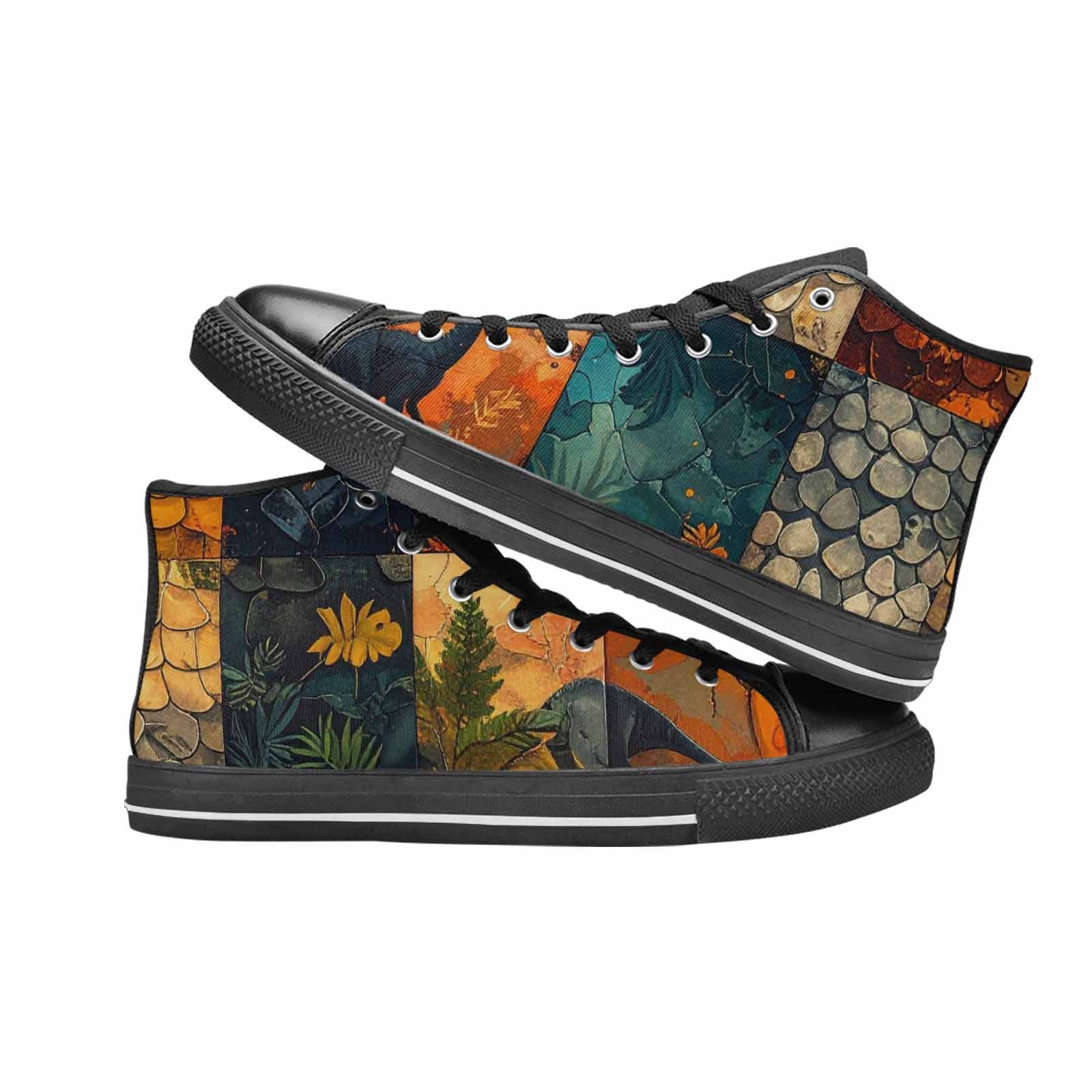 MEN'S Dinosaur Silhouette High Top Canvas Aesthetic Custom Sneakers
