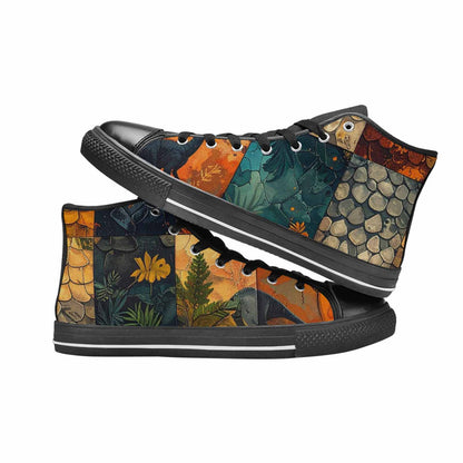 MEN'S Dinosaur Silhouette High Top Canvas Aesthetic Custom Sneakers