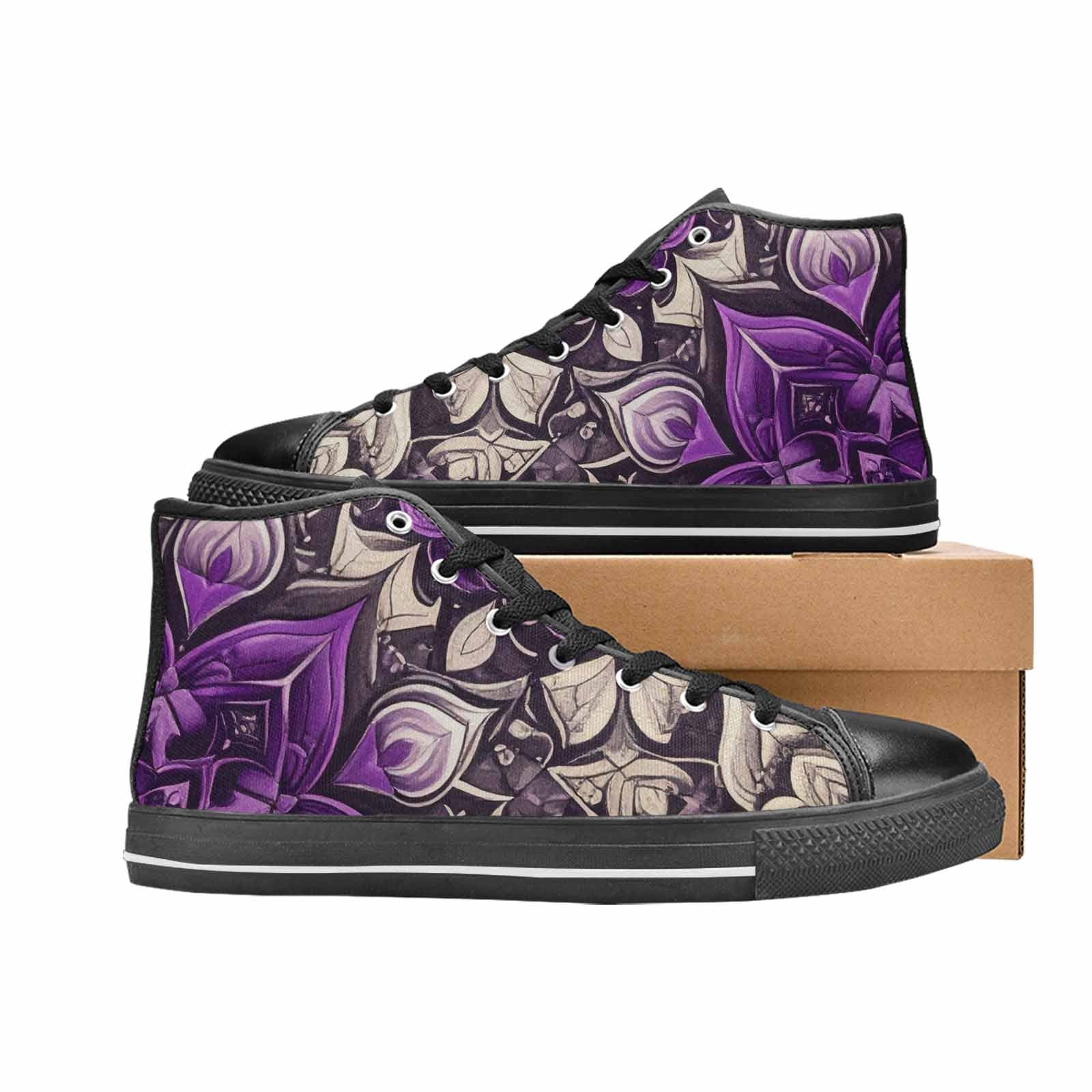 MEN'S Mandala High Top Canvas Vibrant Chaos Sneakers