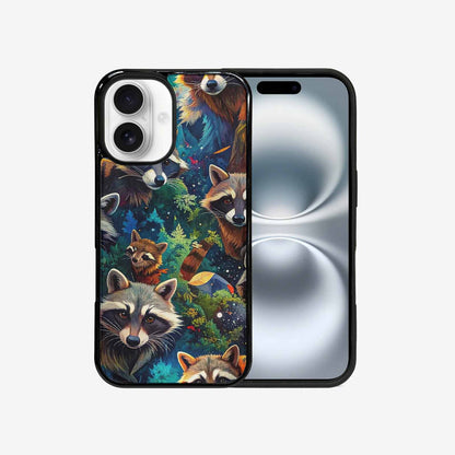 iPhone 16 Case — Raccoon Bandit Raccoon Bandit Pattern Hundreds, Custom Made Phone Cover