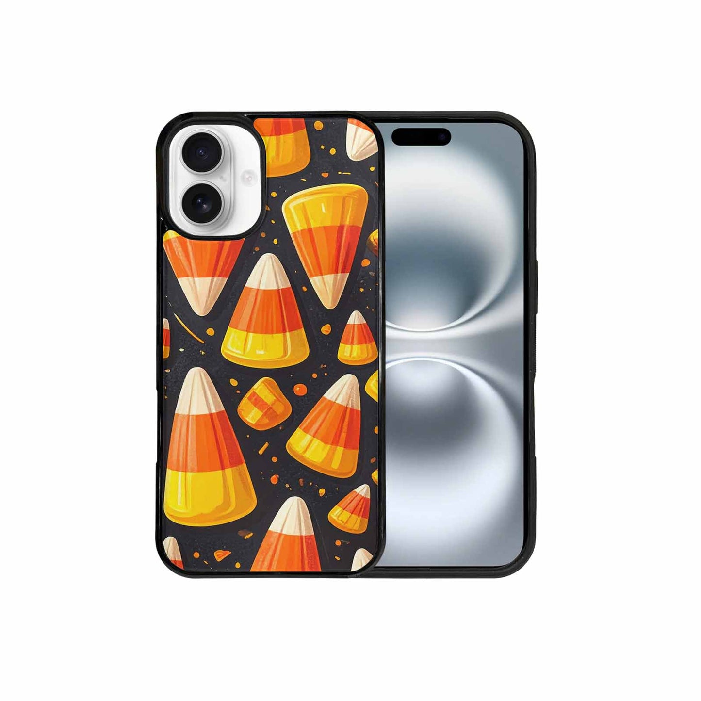 iPhone 16 Plus Case — Halloween Candy Corn, Custom Art Phone Cover