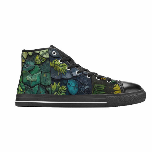 MEN'S Dinosaur Silhouette High Top Canvas Cottagecore Shoes