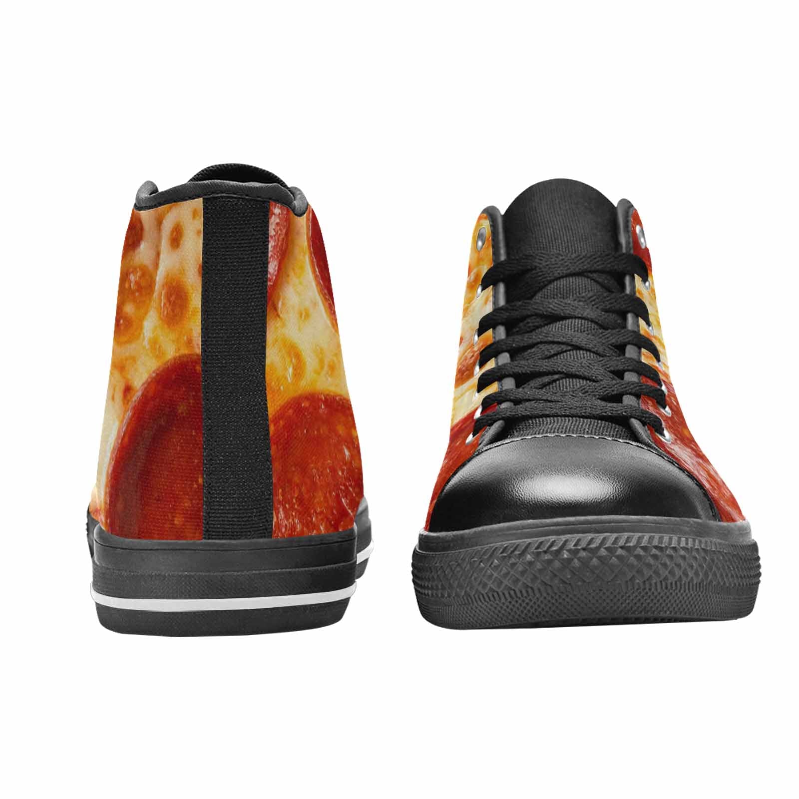 WOMEN'S Pepperoni Pizza Print High Top Canvas Dreamcore Custom Shoes