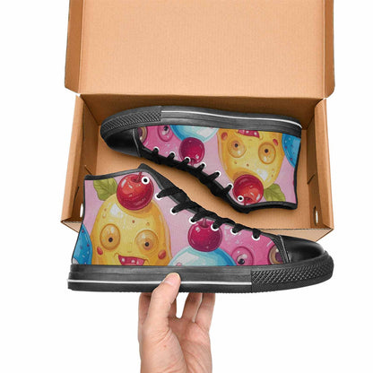 WOMEN'S Melting Icecream Monster Cherry High Top Canvas Grunge Sneakers