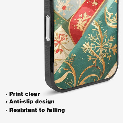 iPhone 16 Case — Christmas Wrapping Paper Pattern Art Wallpaper, Custom Print Case Cover