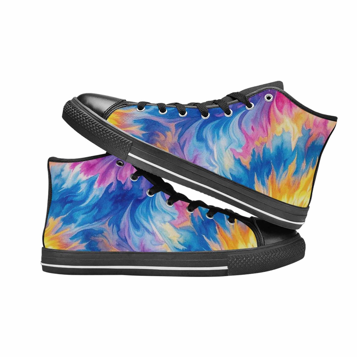 MEN'S Tie Dye Swirl High Top Canvas Y2K Custom Shoes