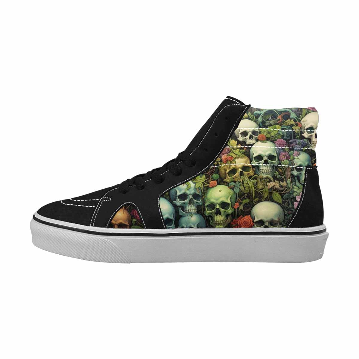 MEN'S Skulls  Botanical Skulls High Top Canvas Melting Art Custom Sneakers