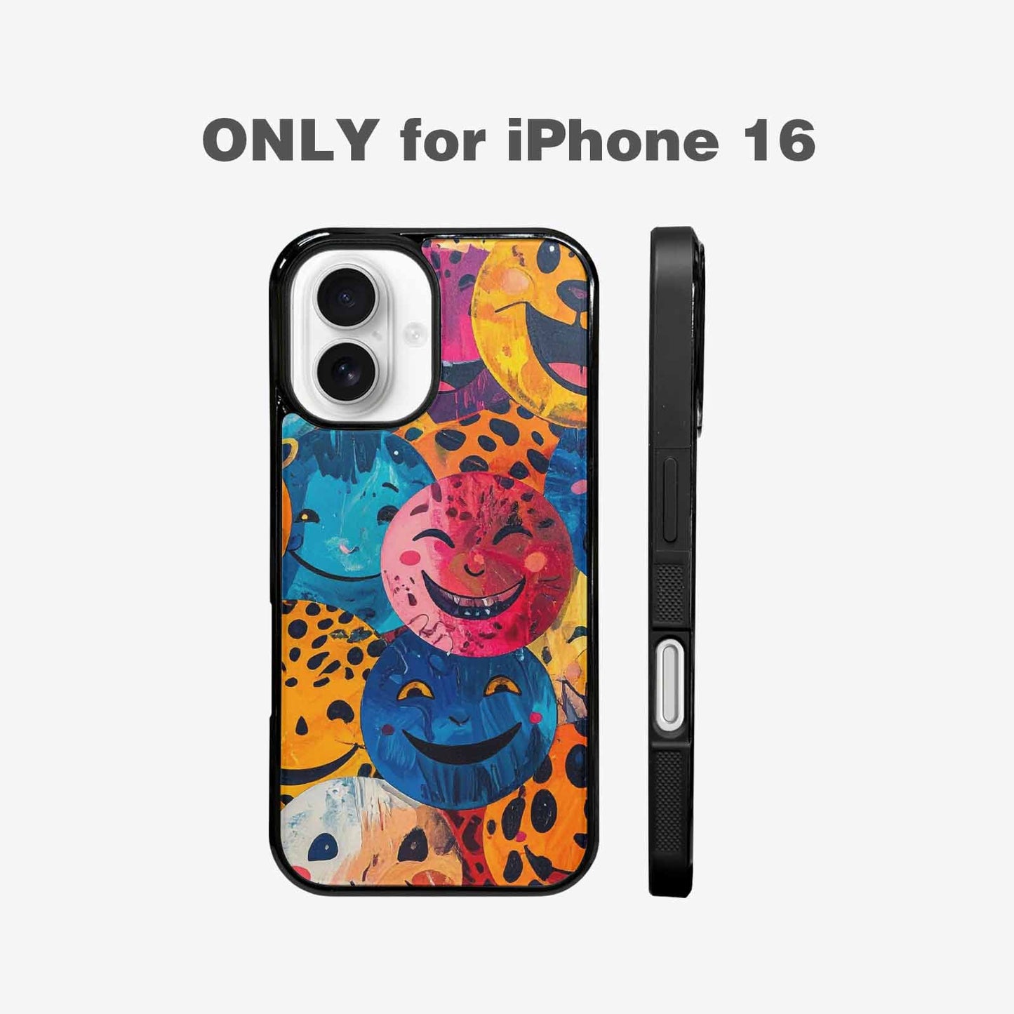 iPhone 16 Case — Smiley Faces Animal Printsmile Kh7 Personalized, Personalized Phone Case