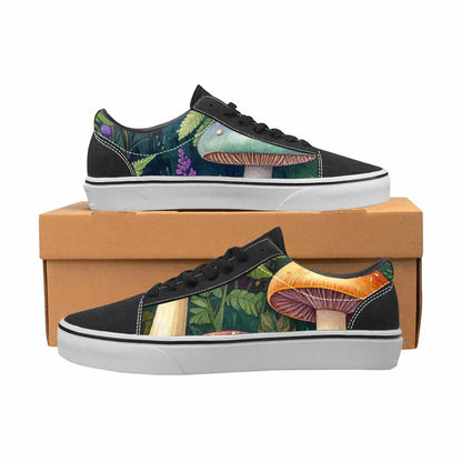 WOMEN'S Mushrooms  Botanical Mushrooms Lace-Up Canvas Melting Art Sneakers