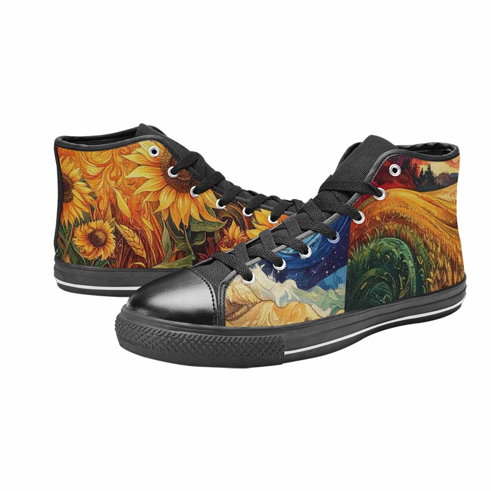 MEN'S Van Gogh-Style Swirl High Top Canvas Vivid Shoes