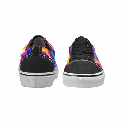 WOMEN'S Tie Dye Neon Spiral Burst Canvas Lace-Up Vibrant Chaos Custom Shoes