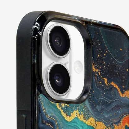 iPhone 16 Plus Case — Marble Dark, Custom Art Phone Cover