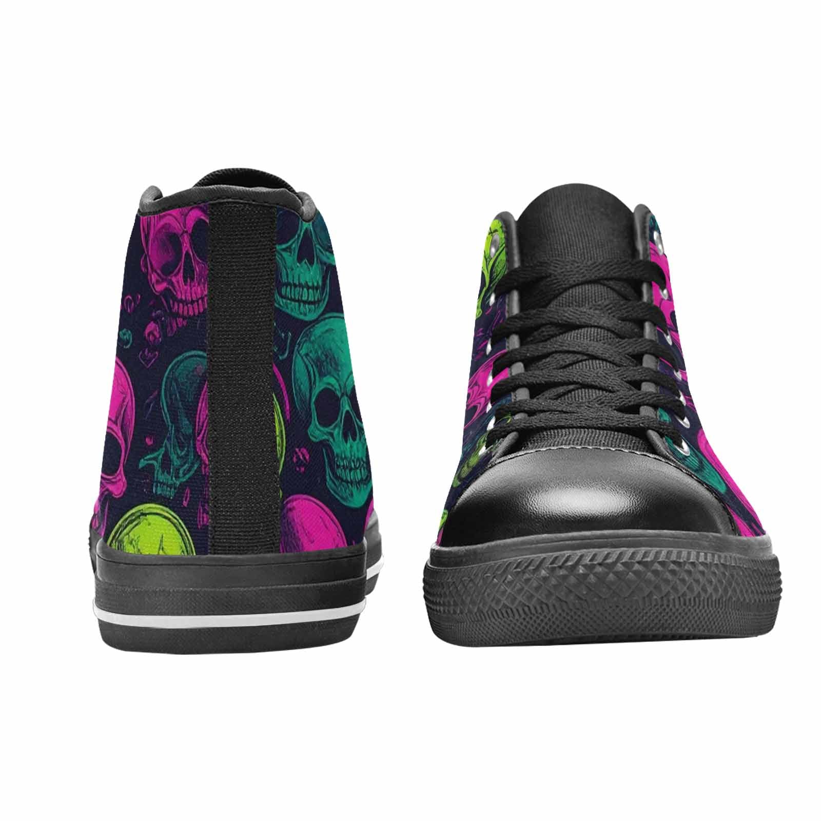 WOMEN'S Skulls - Neon High Top Canvas Dreamcore Custom Shoes