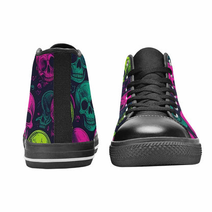 WOMEN'S Skulls - Neon High Top Canvas Dreamcore Custom Shoes