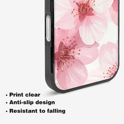 iPhone 16 Plus Case — Japanese Cherry Blossom Pattern Sakura Flowers, Custom Printed Phone Case