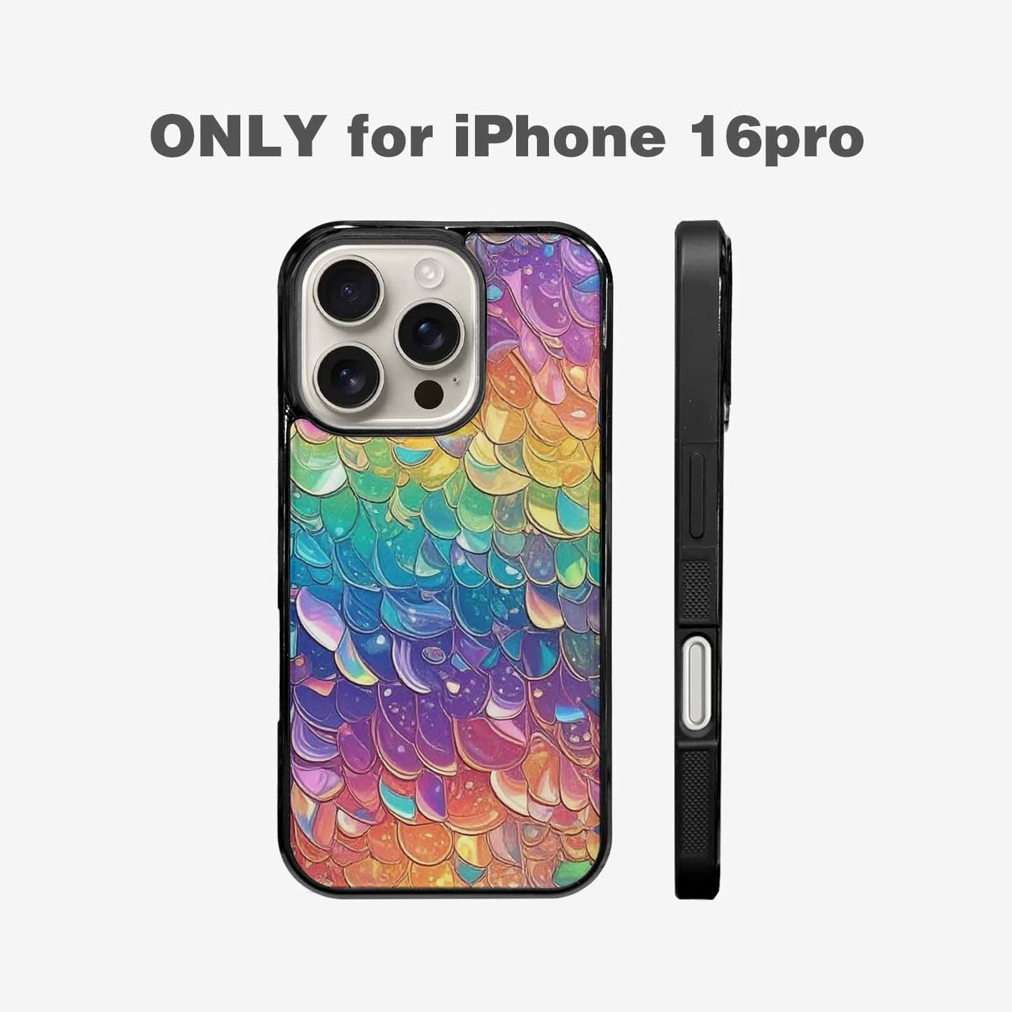 iPhone 16 Pro Case — Holographic Iridescent Shimmer Pattern Hundreds Of, Custom Designed Case Cover