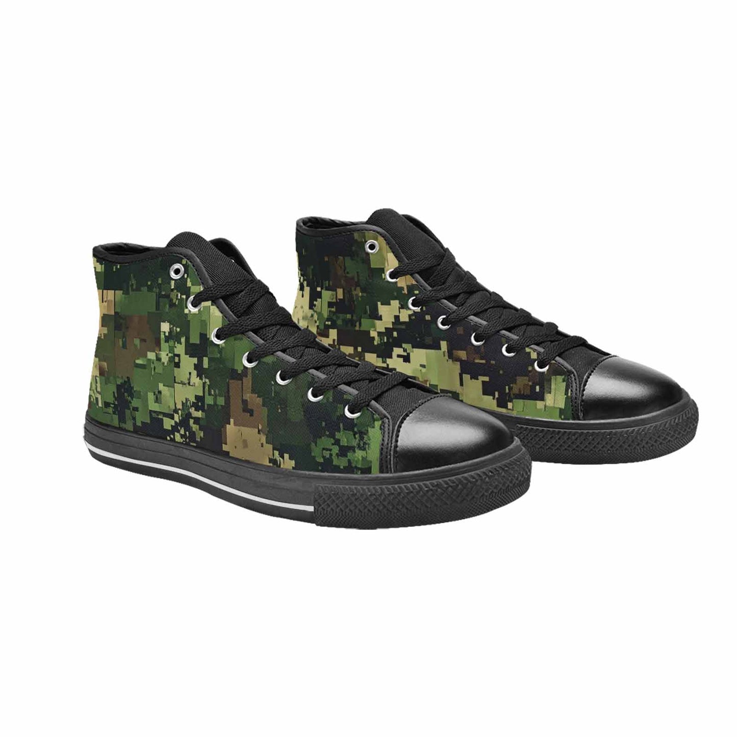 MEN'S Military Camouflage Blotch High Top Canvas Cottagecore Custom Shoes