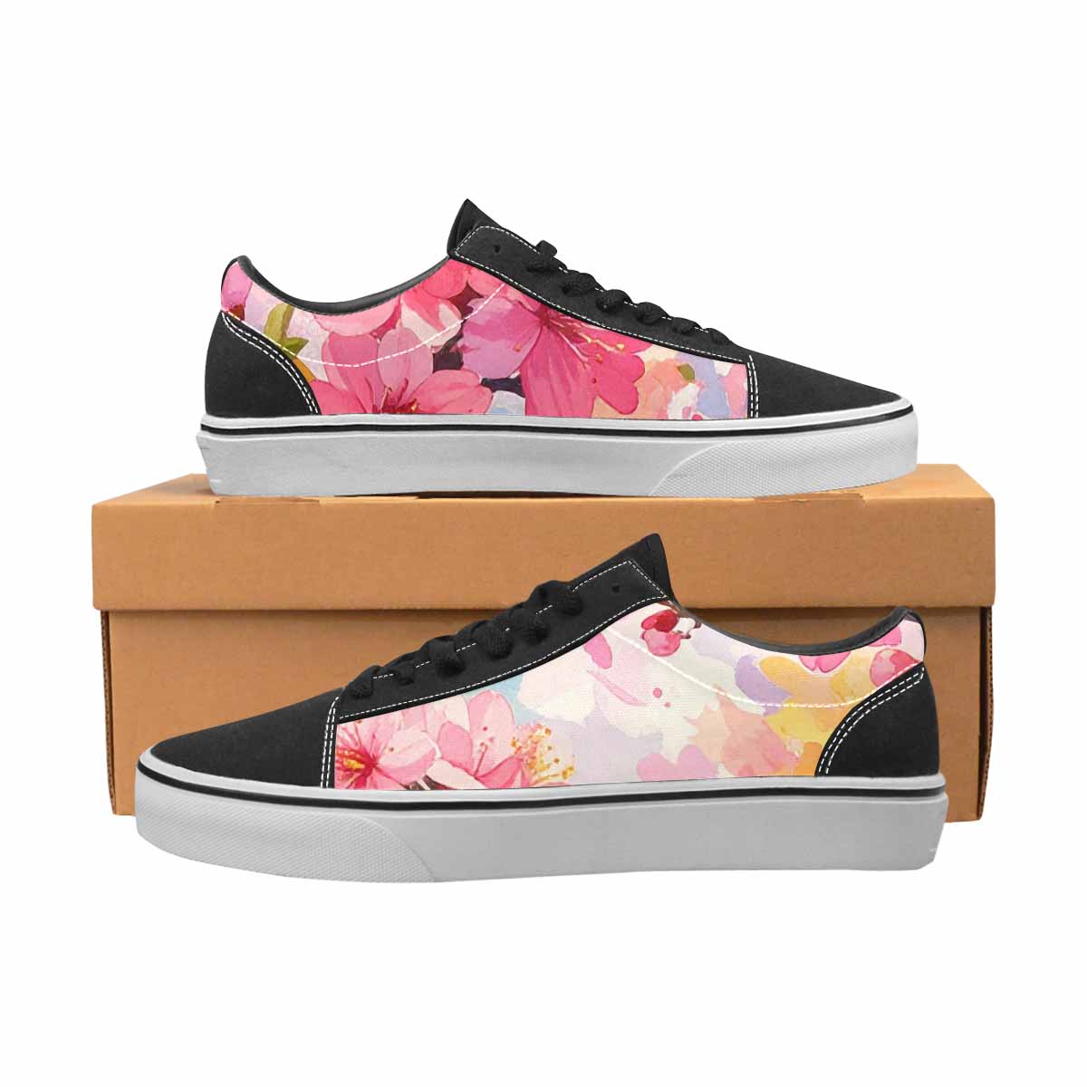 WOMEN'S Cherry Blossom Branch Cherry Lace-Up Canvas Cottagecore Sneakers