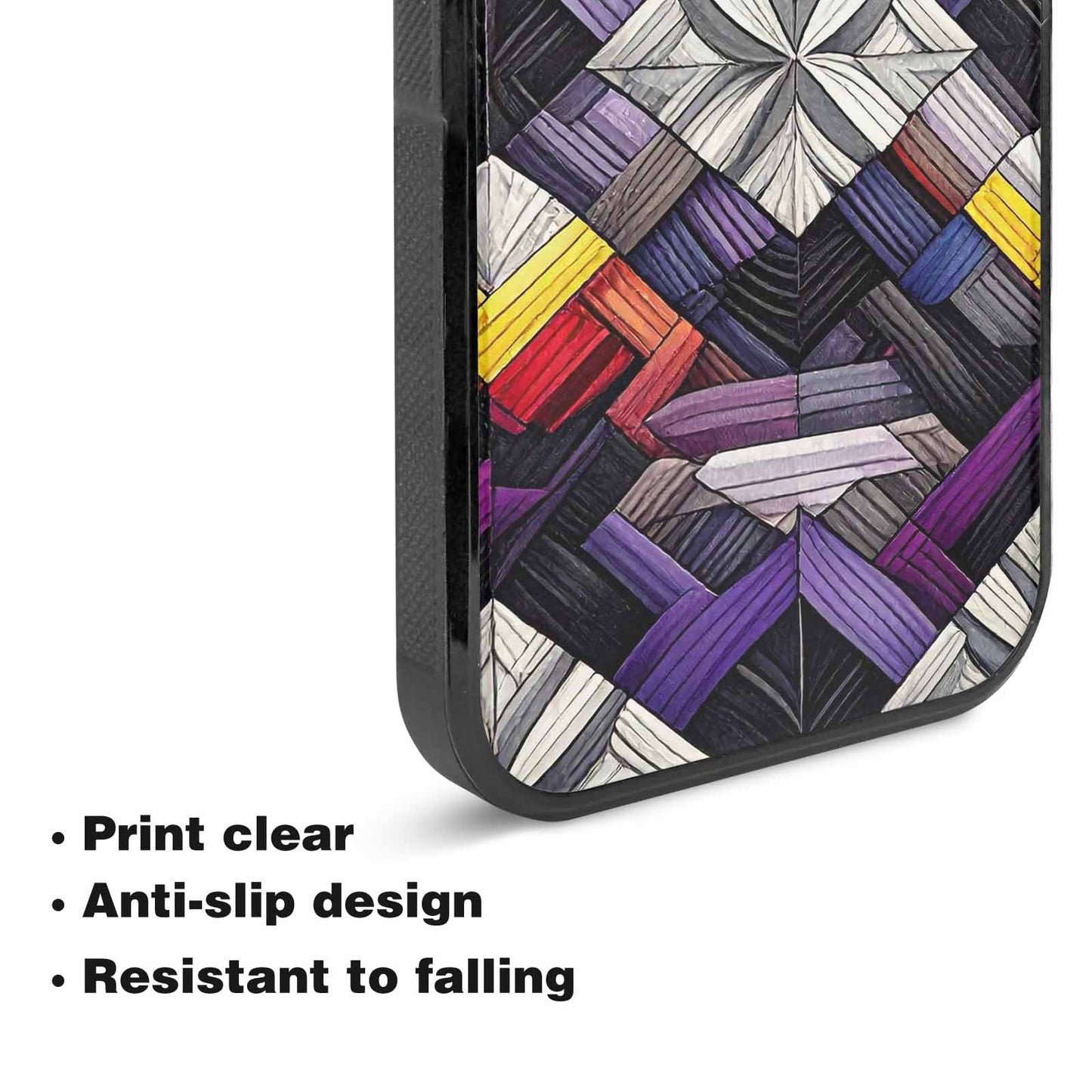 iPhone 15 Plus Case — Asexual Flag Color Theme Small Rainbow, Original Design Phone Case