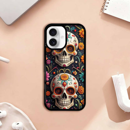 iPhone 17 Case — Greyscale Black And White Gothic Skulls, Personalized Phone Case