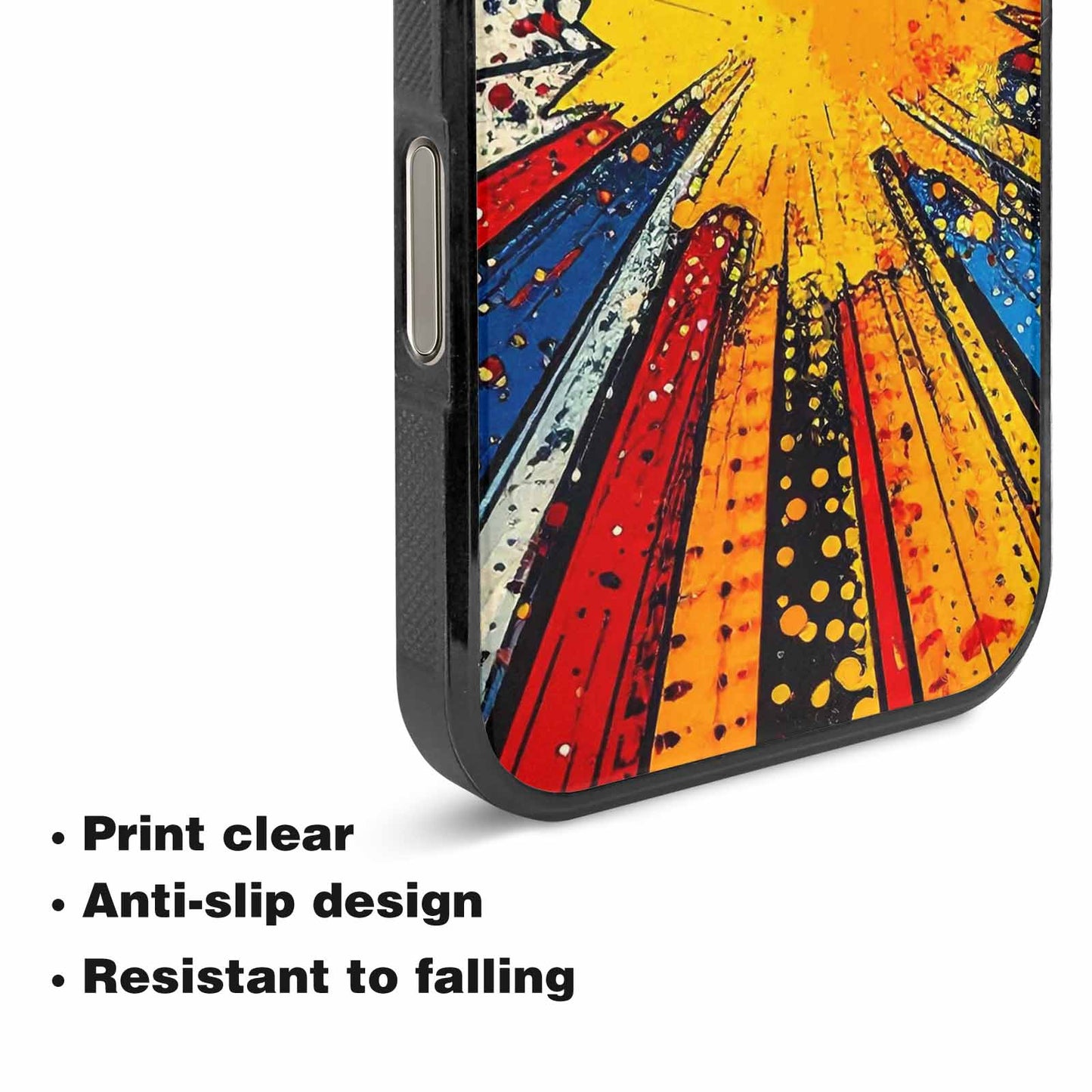 iPhone 16 Pro Max Case — Comic Halftone Comic Bursts Pattern Hundreds, Custom Designed Case Cover