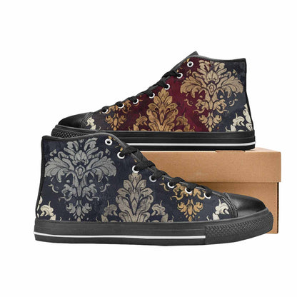 MEN'S Damask Ornamental Wallpaper High Top Canvas Dreamcore Custom Shoes