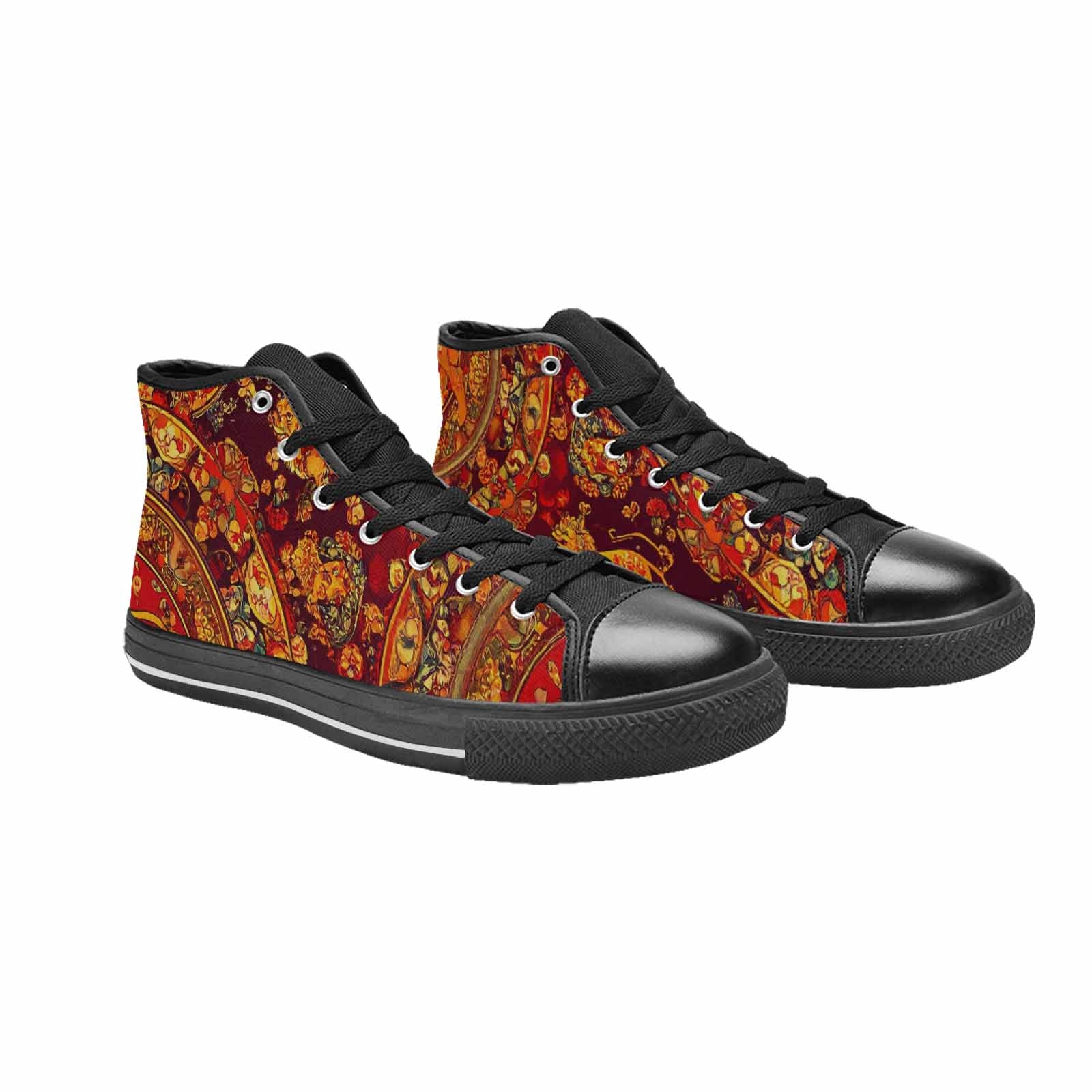 MEN'S Mandala Lions High Top Canvas Cottagecore Sneakers
