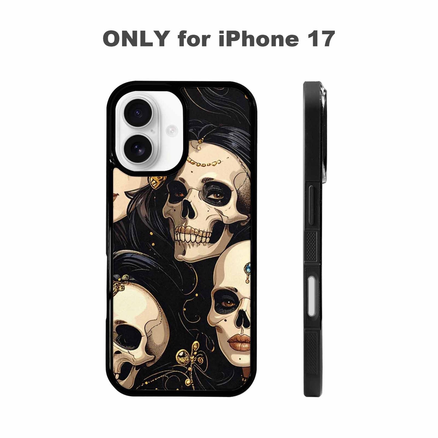 iPhone 17 Case — Skull Dark Art Gothic Print Gothic, Unique Phone Case Design
