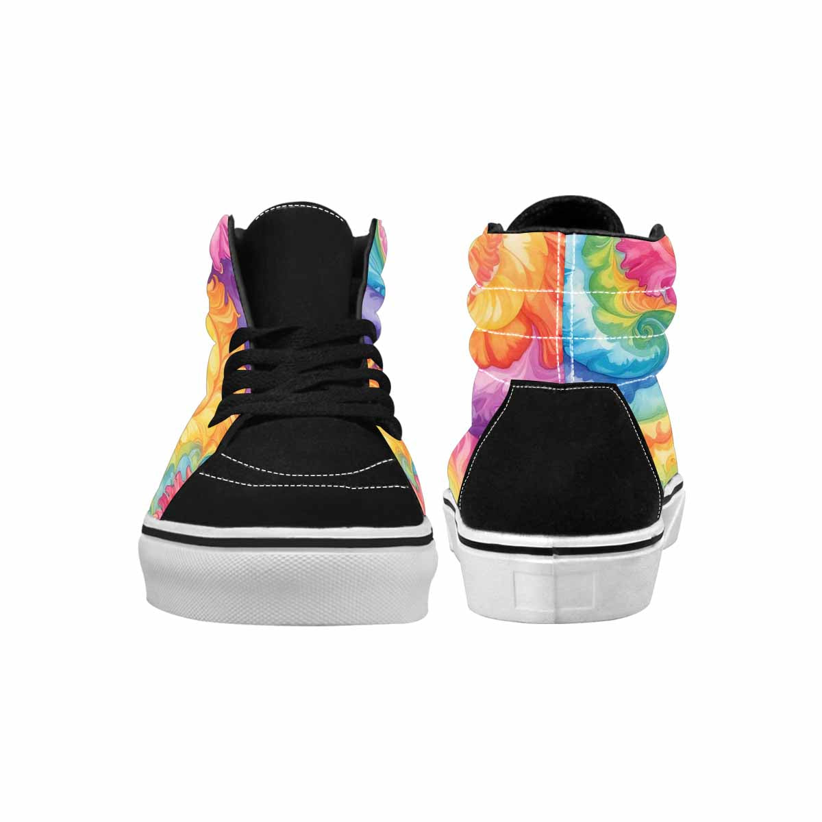 MEN'S Tie Dye Swirls Tie High Top Canvas Y2K Custom Shoes