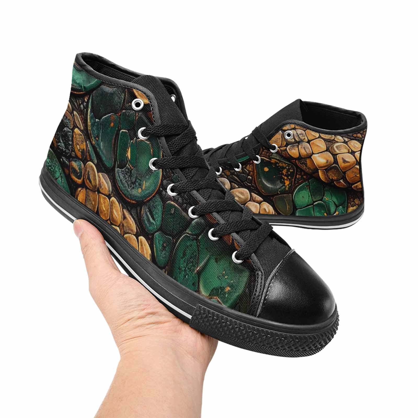 MEN'S Snake Skin Reptile High Top Canvas Cottagecore Shoes