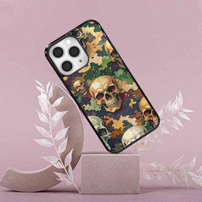 iPhone 15 Pro Max Case — Skulls Camoskulls Pattern Hu A0j, Custom Art Phone Cover