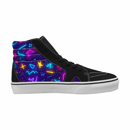 MEN'S 80s Retro Motif High Top Canvas Kaleidoscope Sneakers
