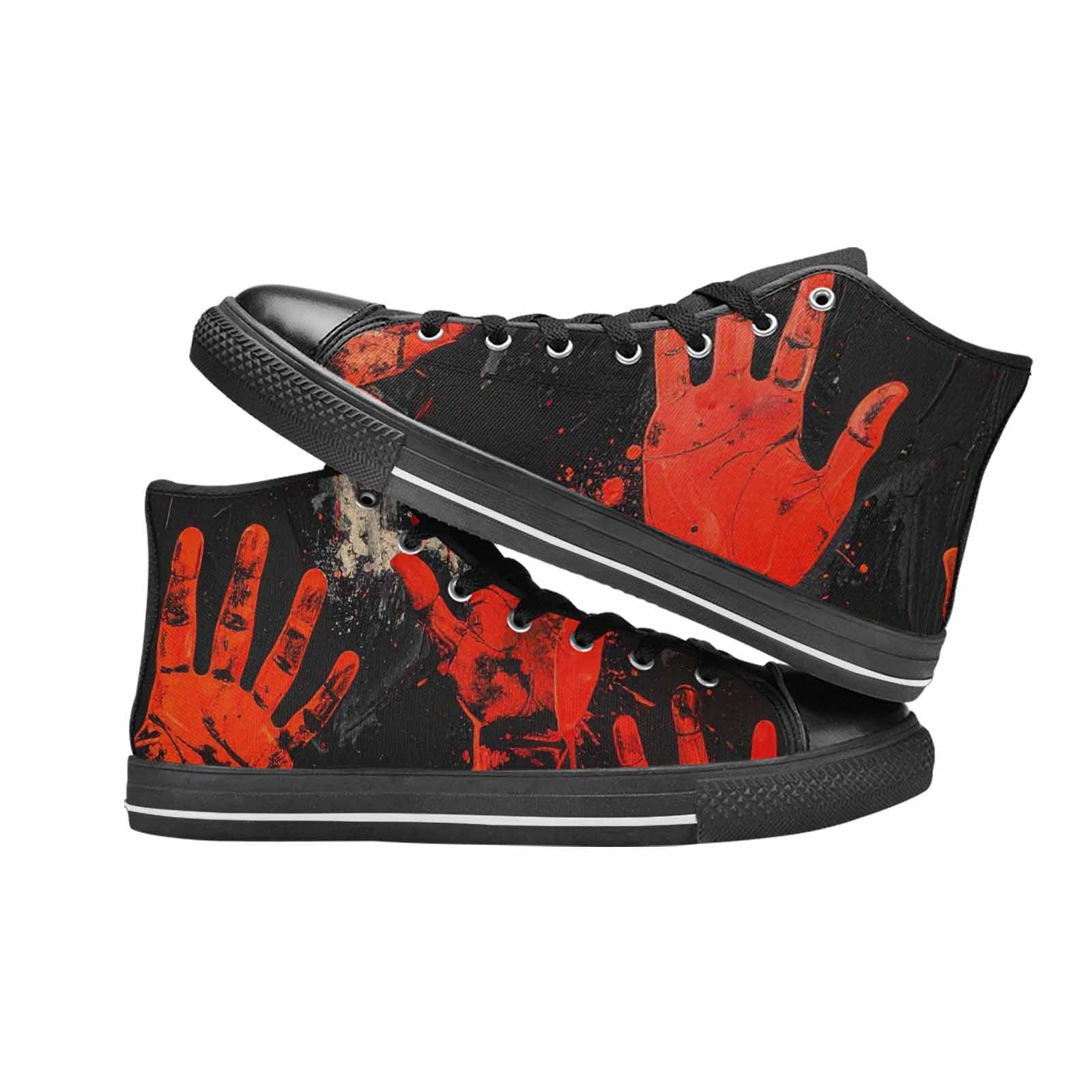 WOMEN'S Halloween Splatter Handprint High Top Canvas Dreamcore Shoes