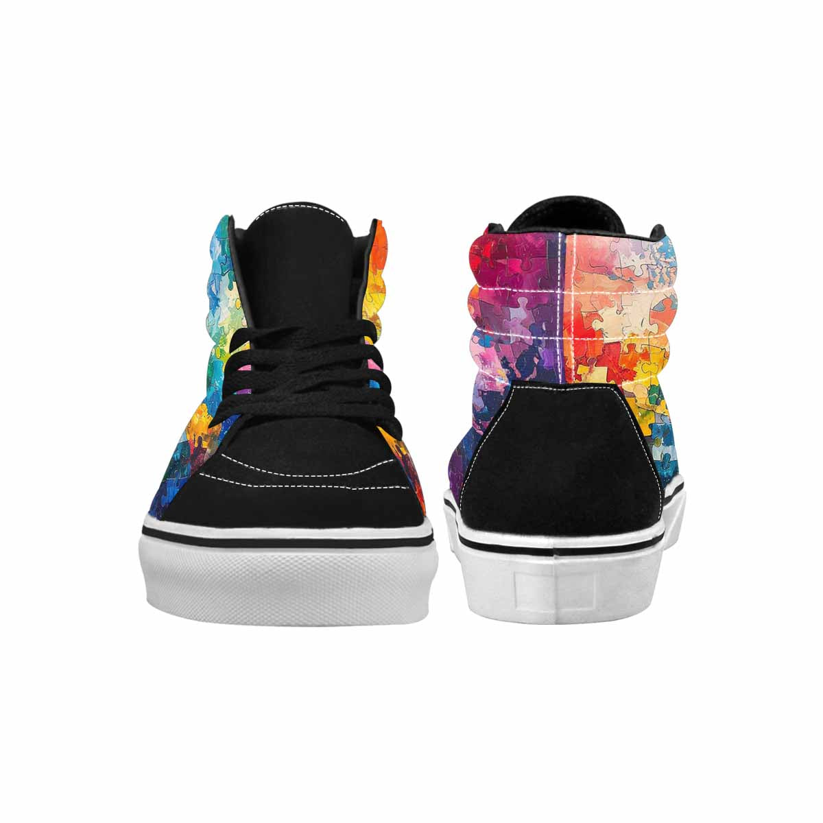 MEN'S Autism Puzzle Pieces High Top Canvas Grunge Shoes