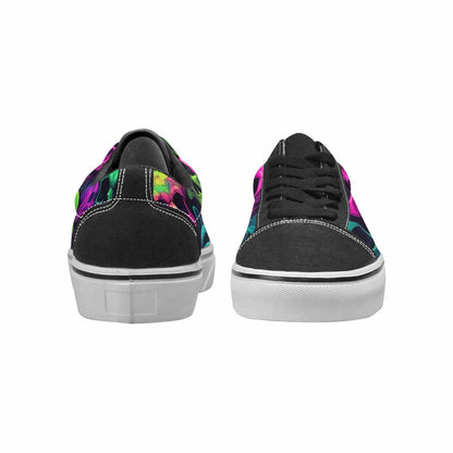 WOMEN'S Skulls - Neon Canvas Lace-Up Wallpaper Art Sneakers